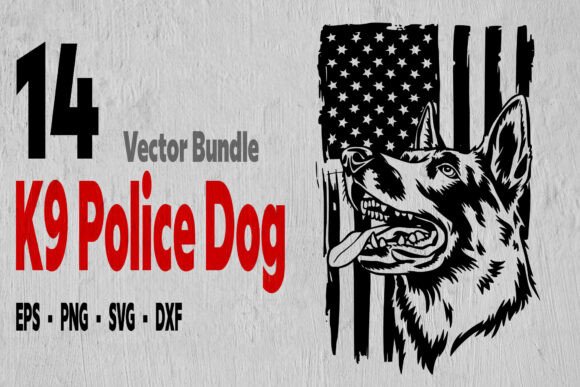 14 K9 Police Dog Svg, Dog Head Bundle