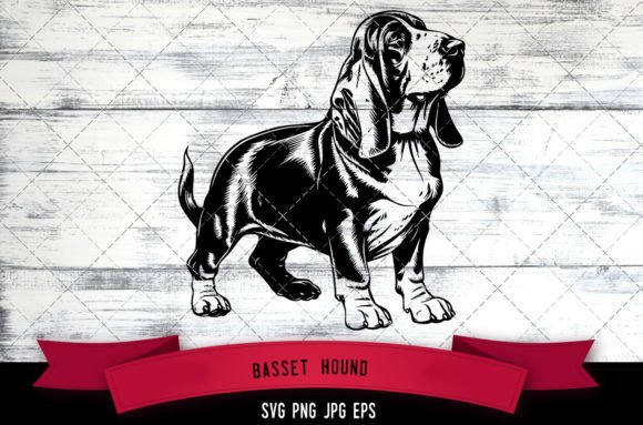 Basset Hound SVG: Dog Logo Design for Embroidery