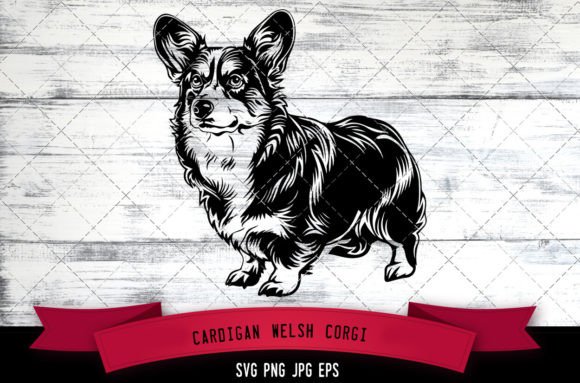 Cardigan Welsh Corgi SVG: Dog Logo for Embroidery