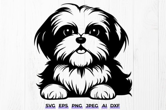 Cute Peeking Shih Tzu Dog Svg, Dog Png