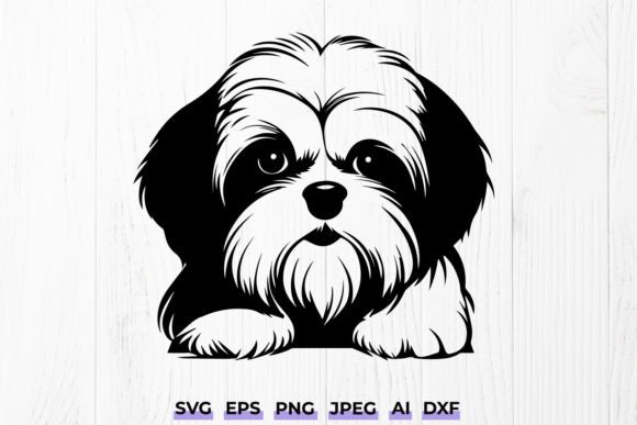 Cute Shih Tzu Dog Svg, Dog Portrait Pet