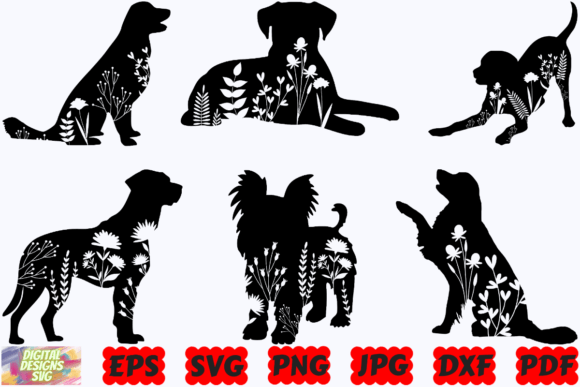 Floral Dog SVG: A Floral Animal Design for Embroidery