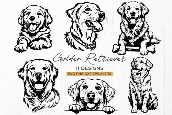 Golden Retriever Dog SVG PNG Bundle Review
