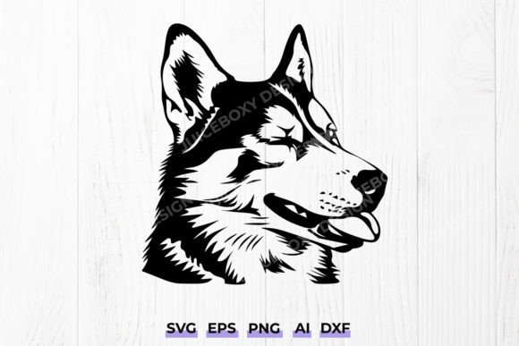 Siberian Husky Dog Svg: A Designer's Take on the Winking Dog Dxf